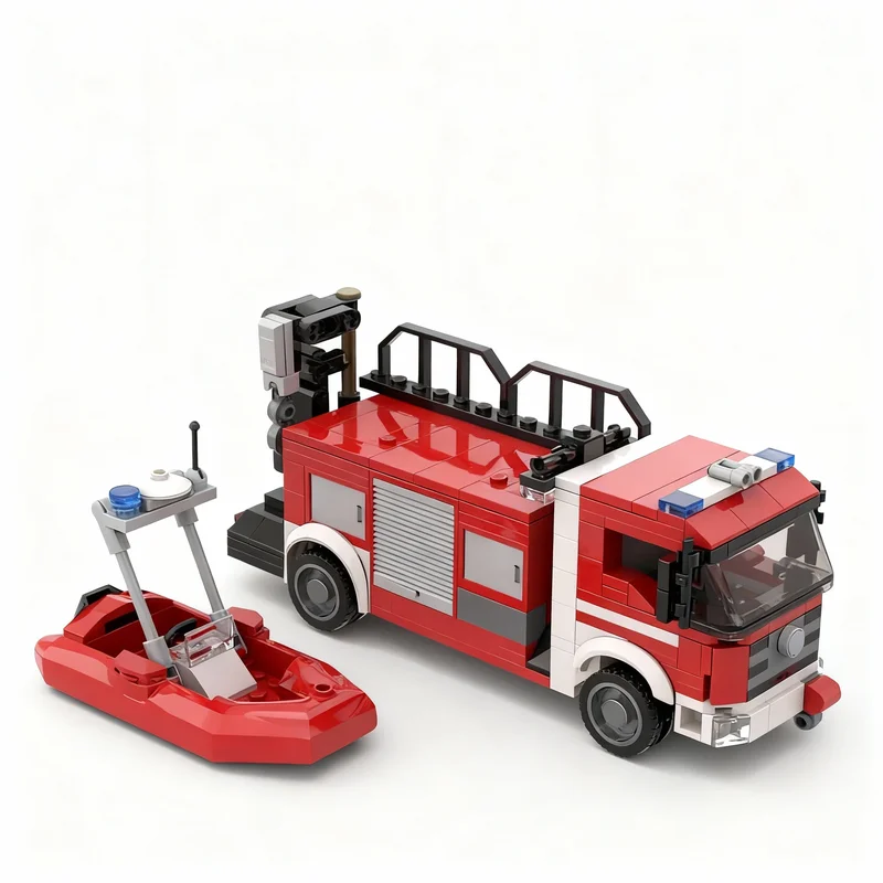 298pcs MOC GW Boot Feuerwehr Department Model Building Blocks Construction DIY Brick Kids Idea Education Christmas Gifts Toy