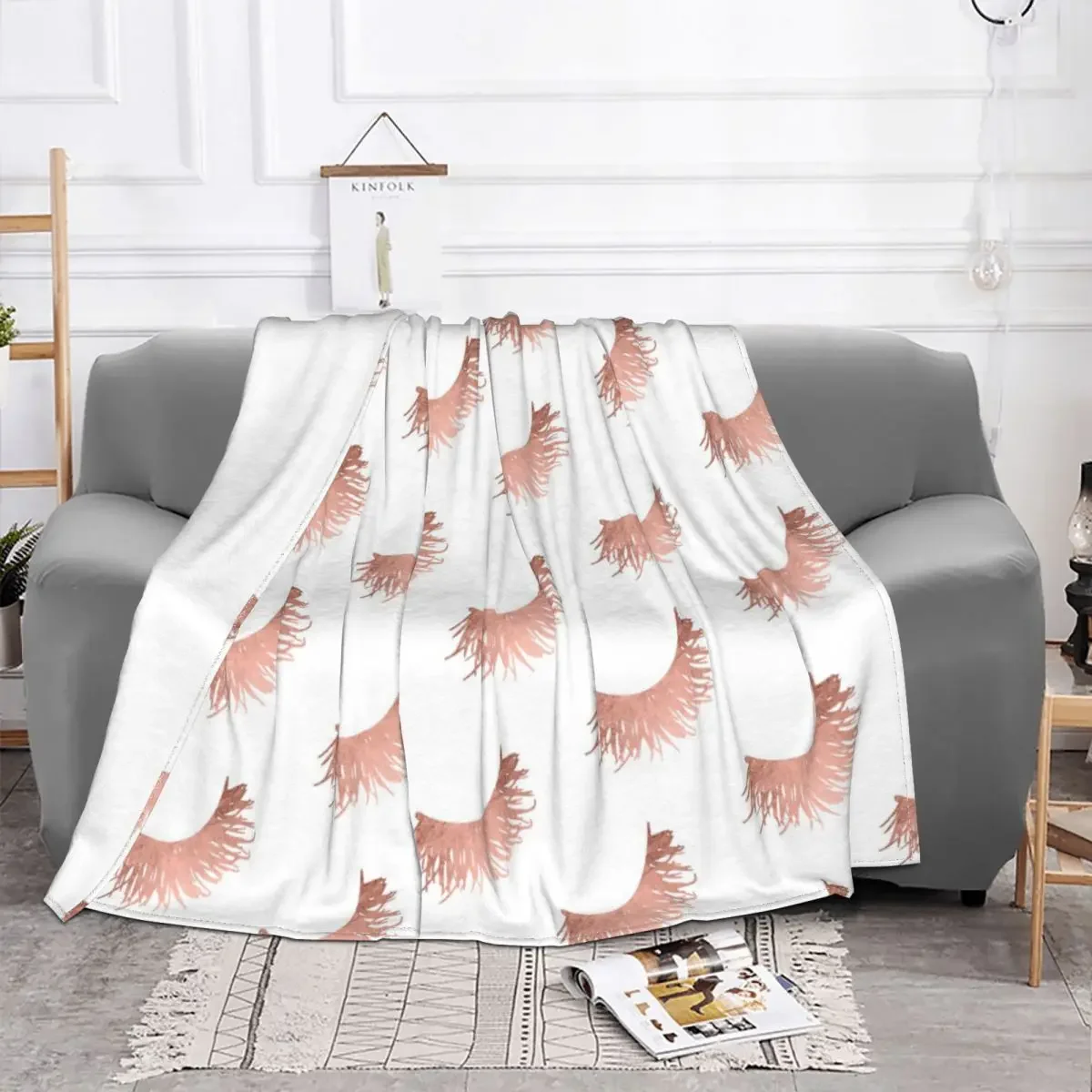 

Eyelash Plaid Baby Blanket Sofa Cover Fleece All Season Beauty Glam Closed Eyes Throw Warm for Bedding Office Bedding Throws