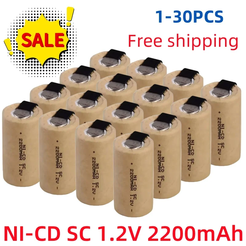 

Отвертка, электрическая дрель, аккумуляторы SC, 1,2 В, 2200 мАч, Ni-Cd аккумуляторная батарея Sub C с вкладкой, электроинструмент, NiCd SUB C ячейки