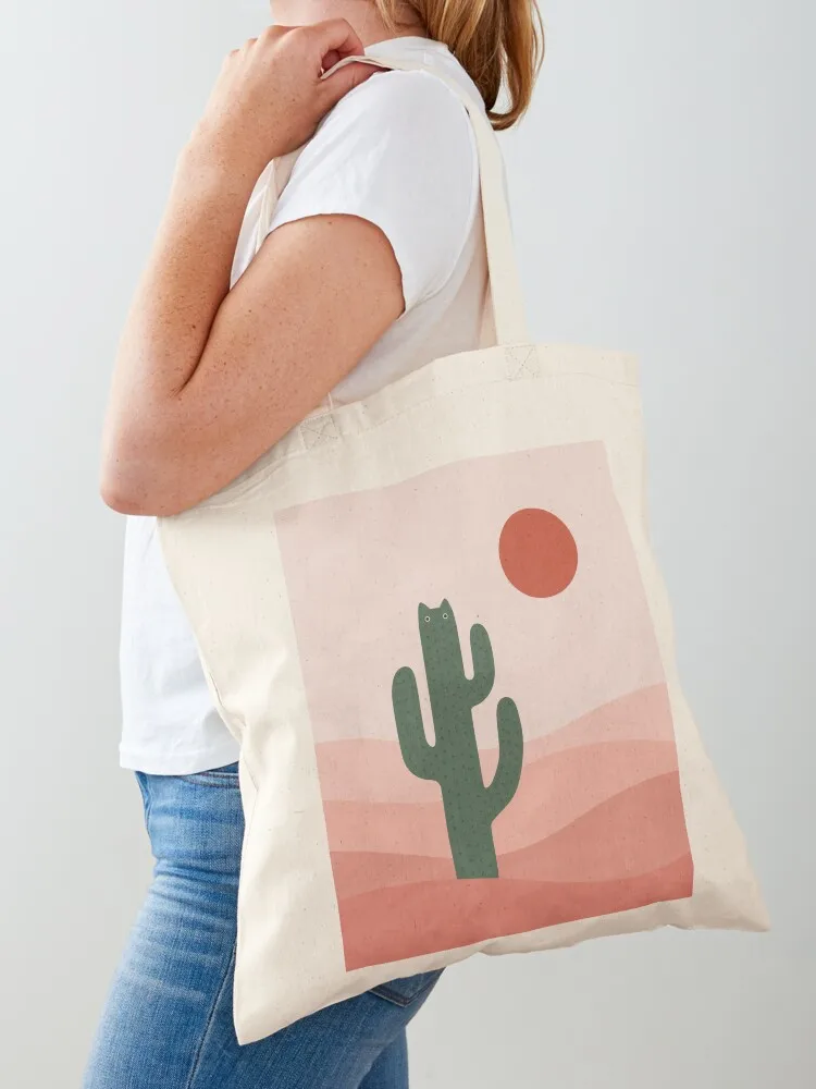 

Cat Landscape 84: Cat-tus Tote Bag bags luxury women tote bag custom sacs de shopping reusable shopping bag