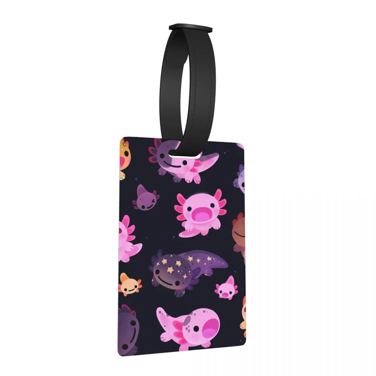

Happy Axolotl Luggage Tags Suitcase Accessories Travel Cute Baggage Boarding Tag Label Holder ID Name Address