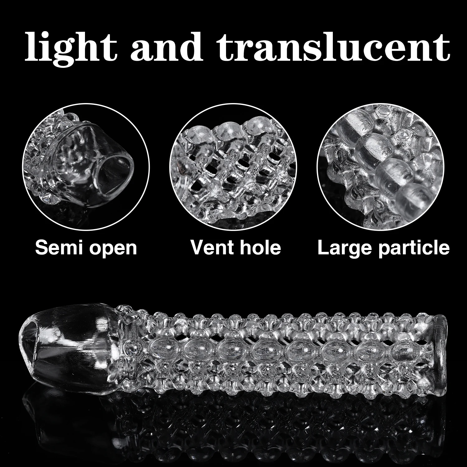 Extension Condom Delay Penis Sleeve Reusable Male Enlargement Men Dot Massage Dildo Cock Ring Vibrating Cover Adult Sex Toys 18 view 2
