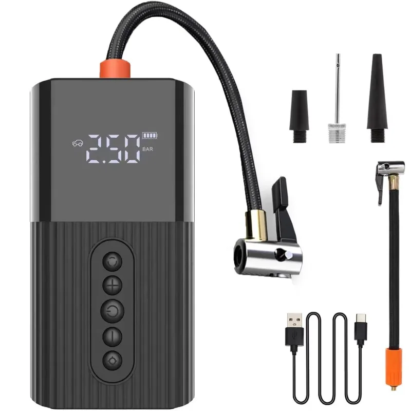 6000mAh Portable Tire Compressor, Rechargeable Wireless Inflator Fast Tyre Filling For Road Emergency