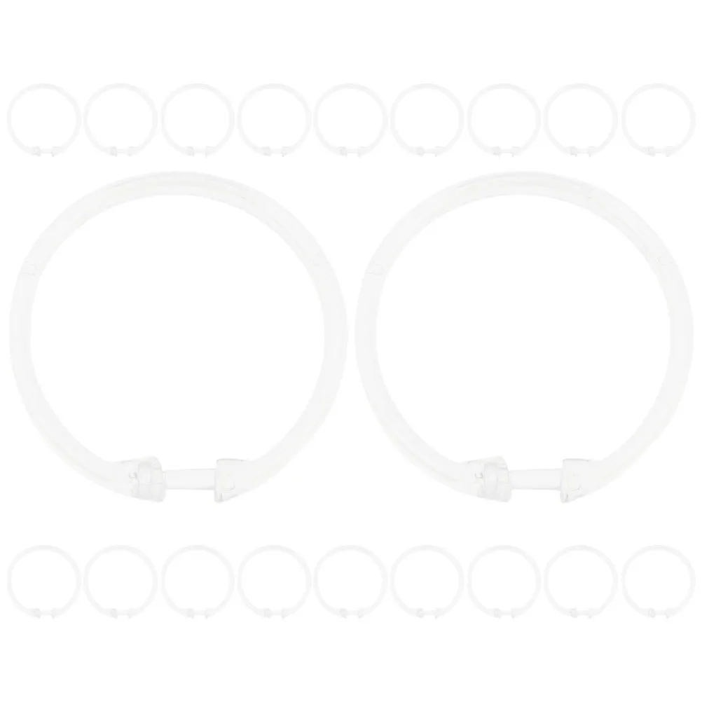 

20Pcs Acrylic Clear Shower Curtain Rings Easy Snap Closure Transparent Bathroom Hooks Small Curtain Rings