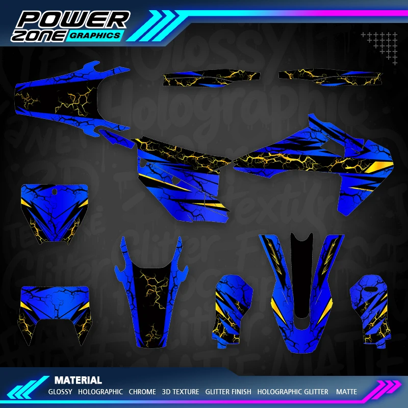 PowerZone Chrome Graphics Stickers For Husqvarna 2019 2020 2021 TC FC TX FX FS 2020 2021 2022 2023 TE FE Holographic 112