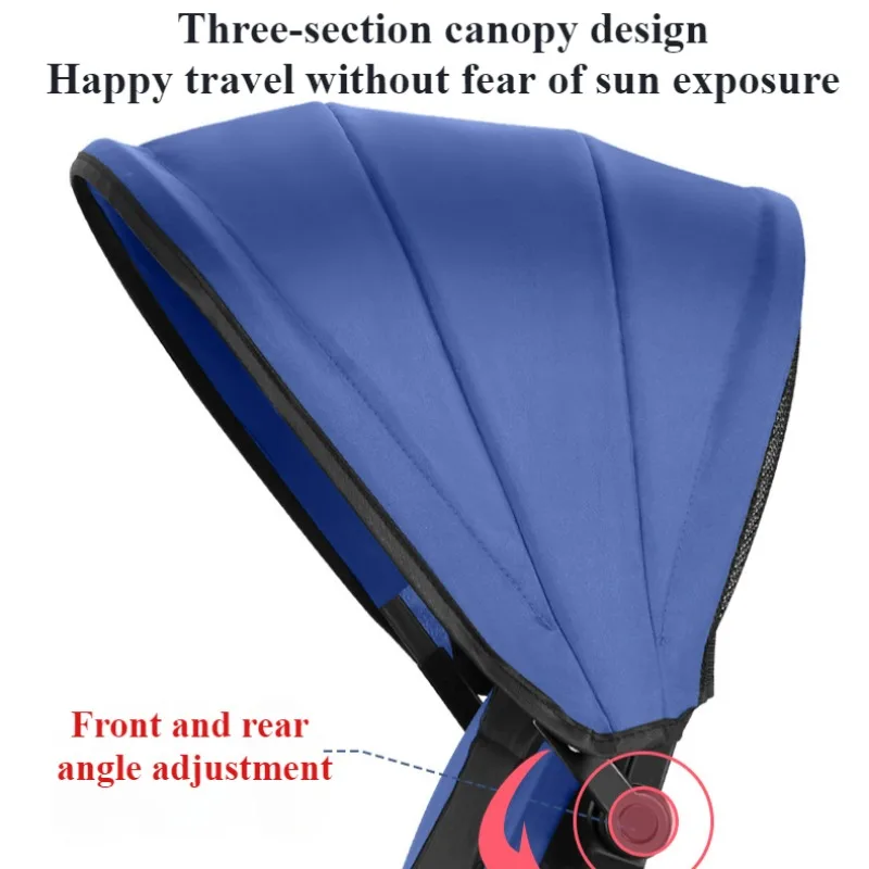 Double Stroller Two-way Baby Stroller Face To Face Double Kid Tricycle Adjustable Backrest Footrest Canopy Explosion-proof Tires