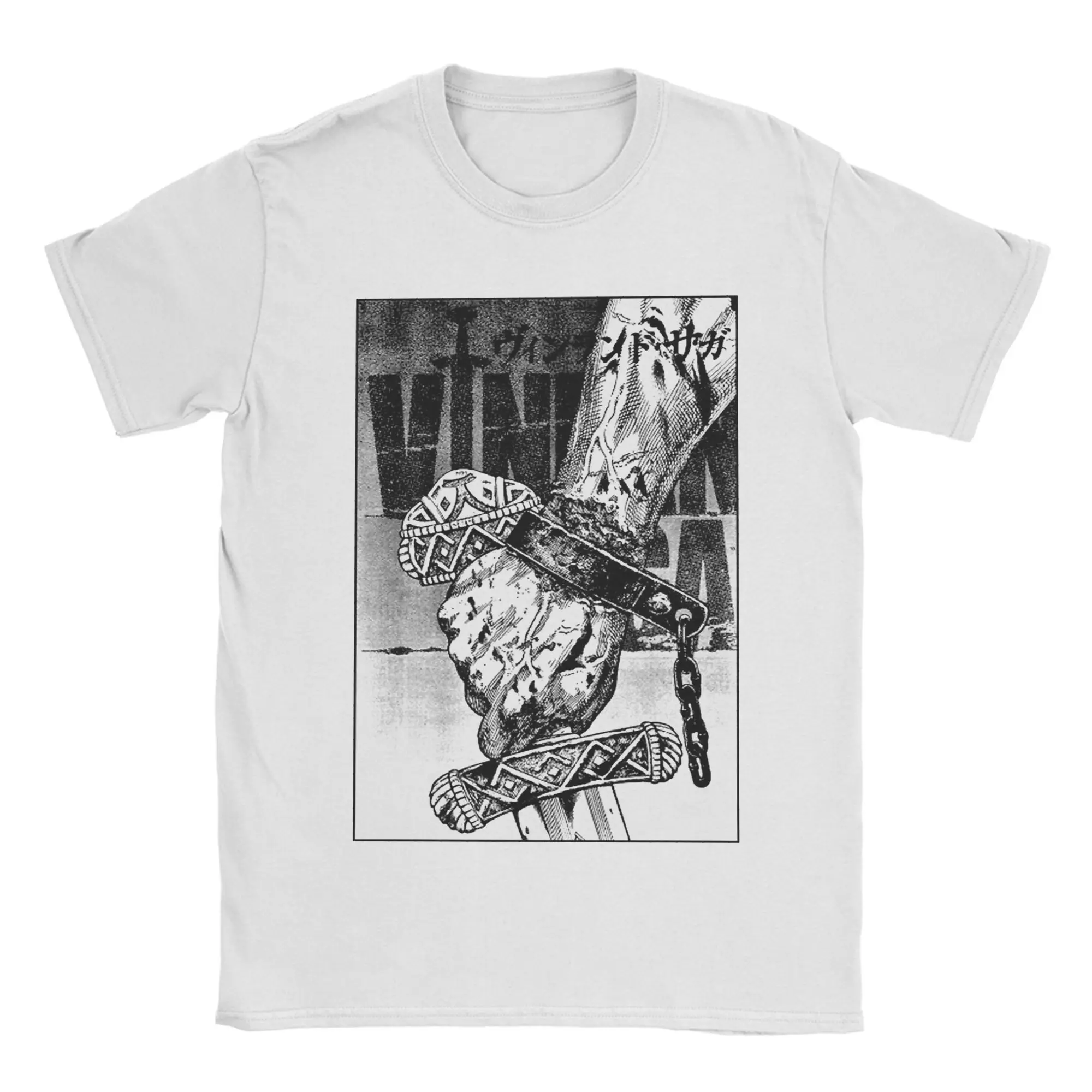 تي شيرت Vinland Saga Anime للرجال من القطن الخالص تي شيرت ممتع برقبة دائرية تي شيرت بأكمام قصيرة ملابس للبالغين