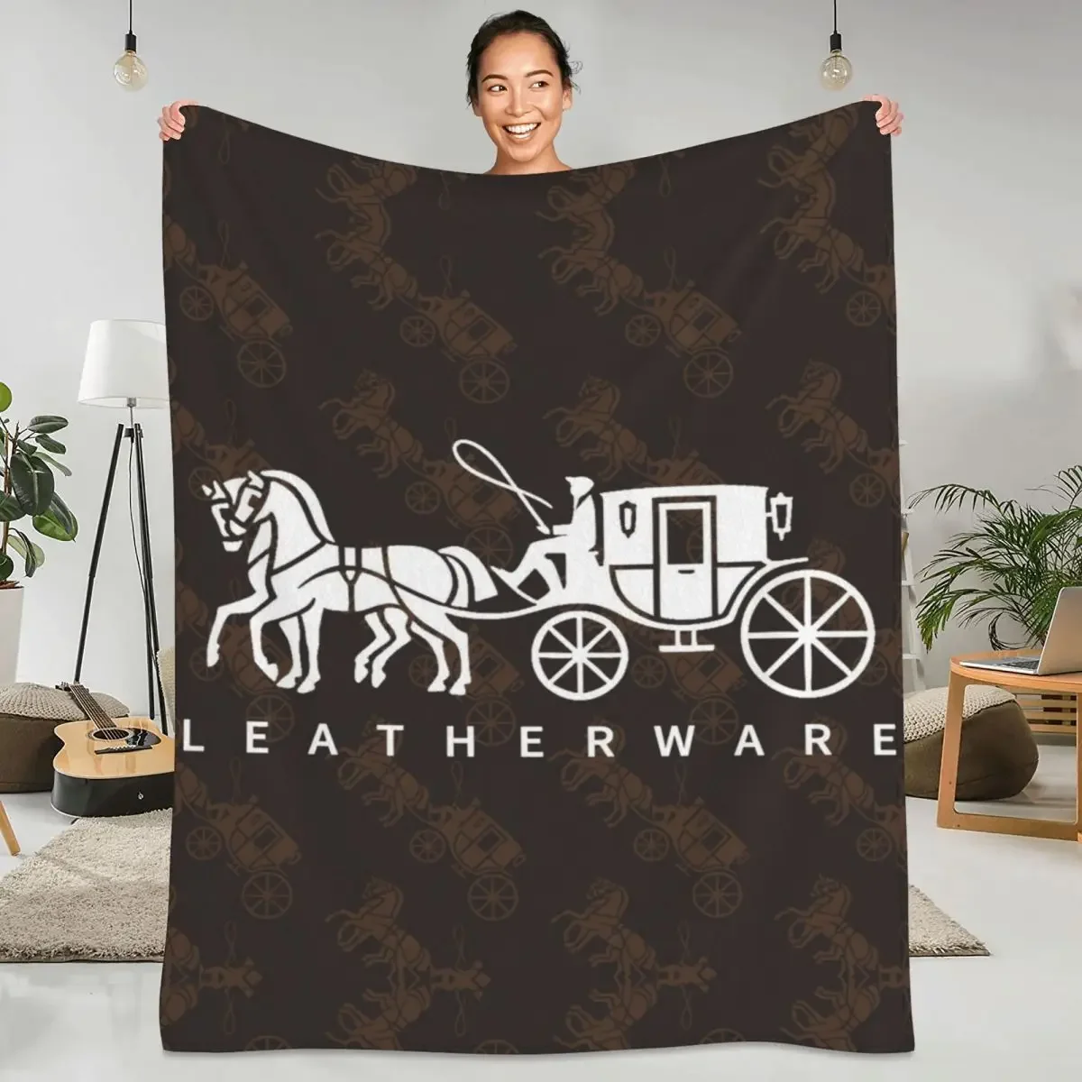 Carriage C-Coachhs Soft Warm Blankets Vintage Pattern Travel Throw Blanket Winter Custom DIY Flannel Bedspread Sofa Bed Cover