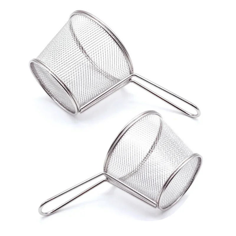 Stainless steel 304 fries basket Chef basket Oil grid round mesh leak Kitchen gadget fried basket kitchen tool sifter