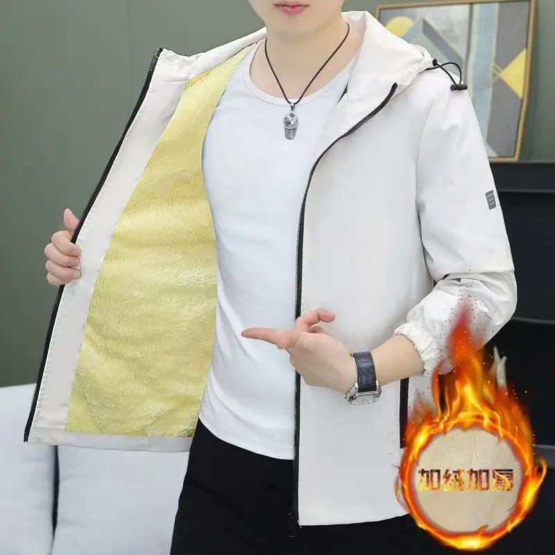 

Мужское пальто Thiened Fce Jaet Faionable, повседневное хлопковое пальто с капюшоном, корейская зимняя верхняя одежда, молодежная одежда (4) Long Sve Z...