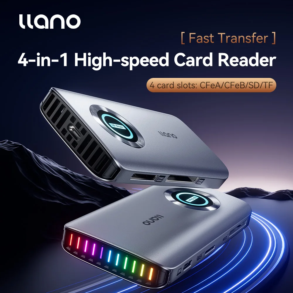 llano USB3.2 CFexpress Card Reader SD TF CFeA CFeB for Photographer – 10Gbps Dual Port USB-A USB-C Plug & Play for MacBook Andro