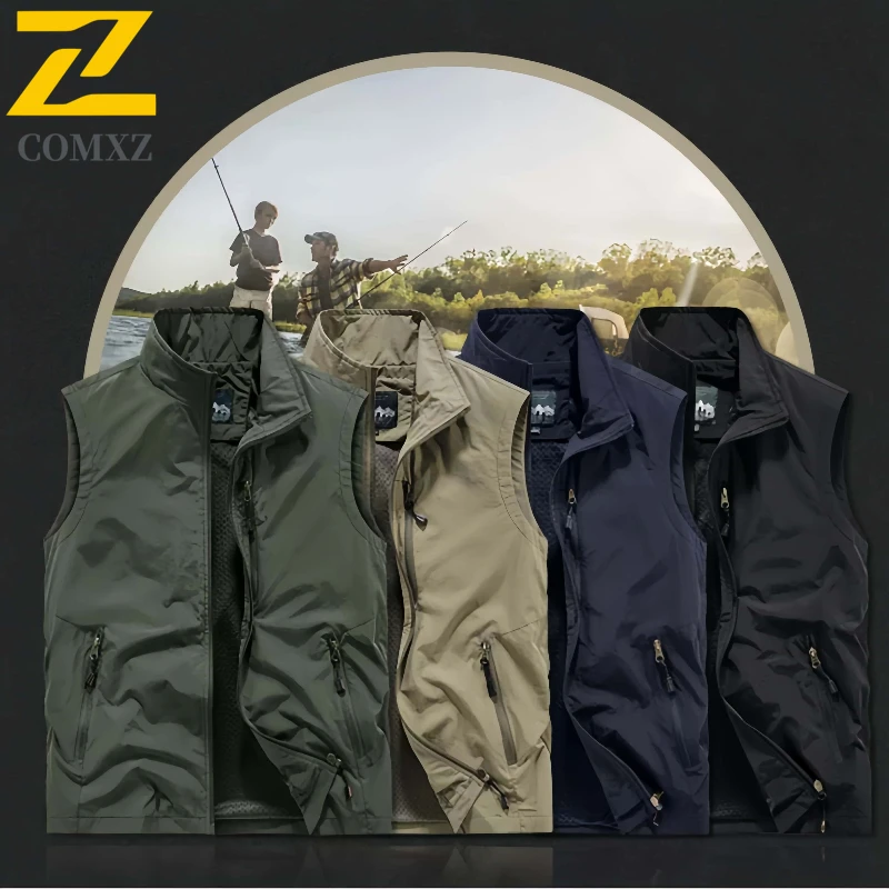 

Spring and Summer Men's Casual Vest American Trend Comfortable Breathable Workwear Sleeveless Jacket Outdoor Fishing Hiking Vest