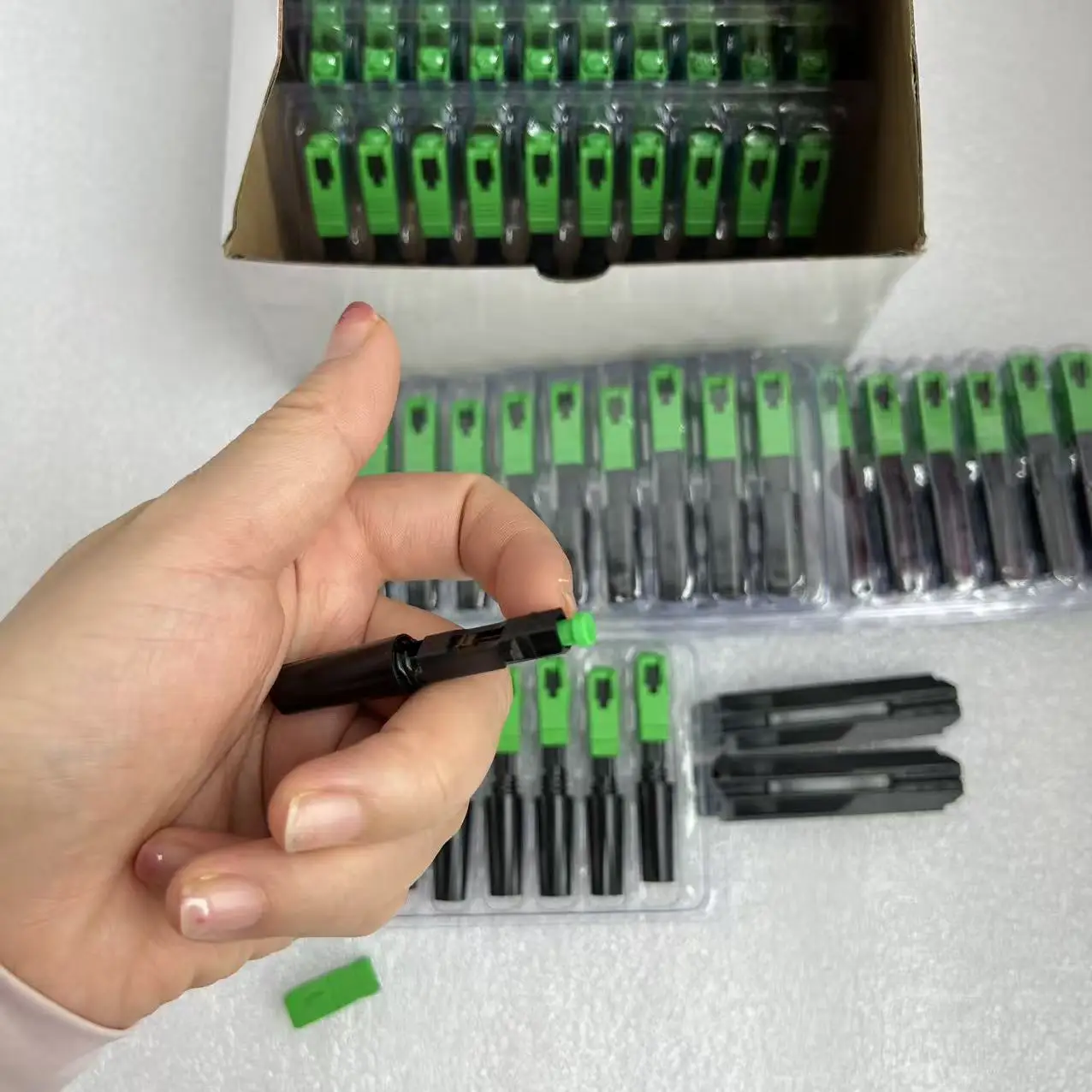 High Quality SC APC Iber Assembly Quick Connector Single Mode SC Fiber Optic Cable Fast Connector 10-100pcs（Optional））
