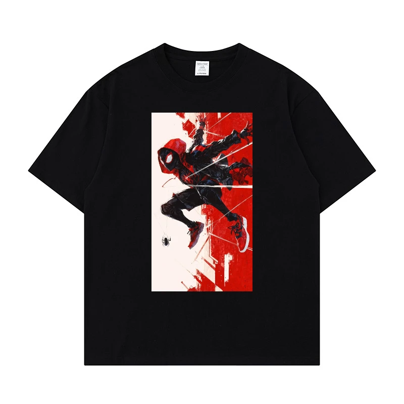 

Marvel Spider-Man Graphic T Shirt Pure Cotton 25 Summer Autumn Men's Family Marching Outfits Casual Comfortable Streetwear
