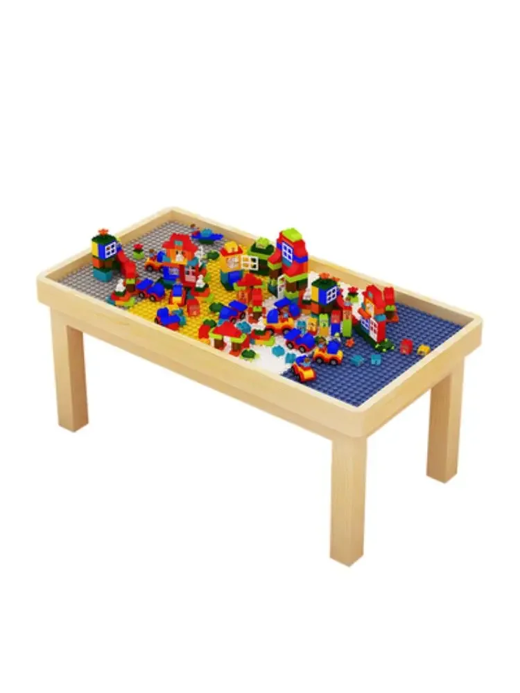 Popular toy building block table log shopping mall same building block table children building block table commercial