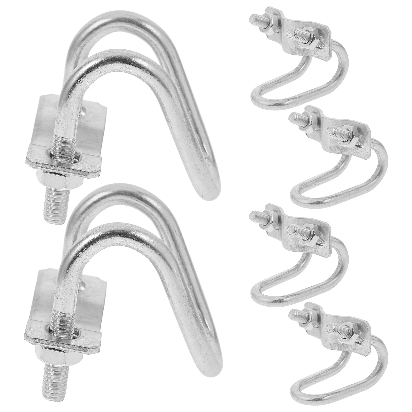 

6Pcs Fence Fixator Greenhouse Pipe Clamp Cold Galvanized Steel U Bolt Connector Clip for Farm Awning Rail Scaffolding Vertical