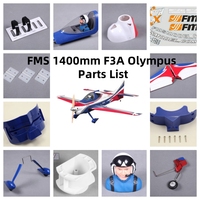 FMS 1400mm F3A Olympus PNP RC Airplane Aircraft Parts Battery Tray Cockpit Cowl Decal sheet Hinge Vertical Stabilizer Pilot