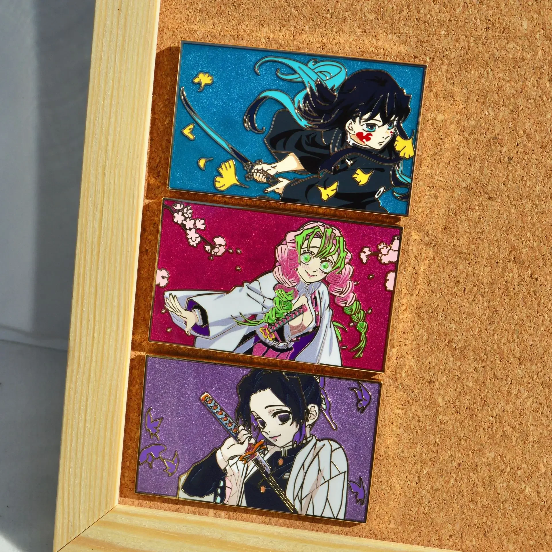 Anime Demon Slayer Badges Pendant Kanroji Mitsuri Kochou Shinobu Tokitou Muichirou Pins Kimetsu No Yaiba Brooches ACG Goods Toys view 6