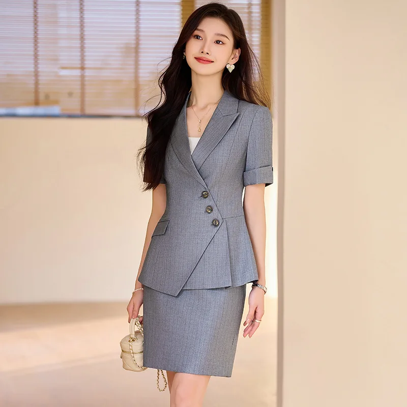 High-End Suit Women's Summer Thin Small Business Wear Tailored Suit Formal Clothes High-End Building Sales Department Workwear