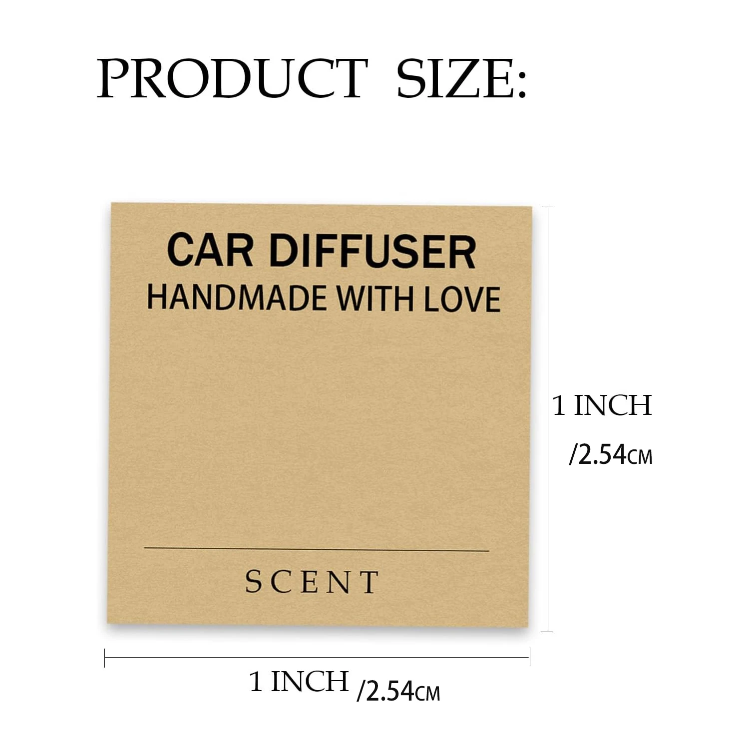 500Pcs Car Oil Diffuser Hanging Bottle Scent Label 1*1 Inch Kraft Warning Stickers Instruction Care Card