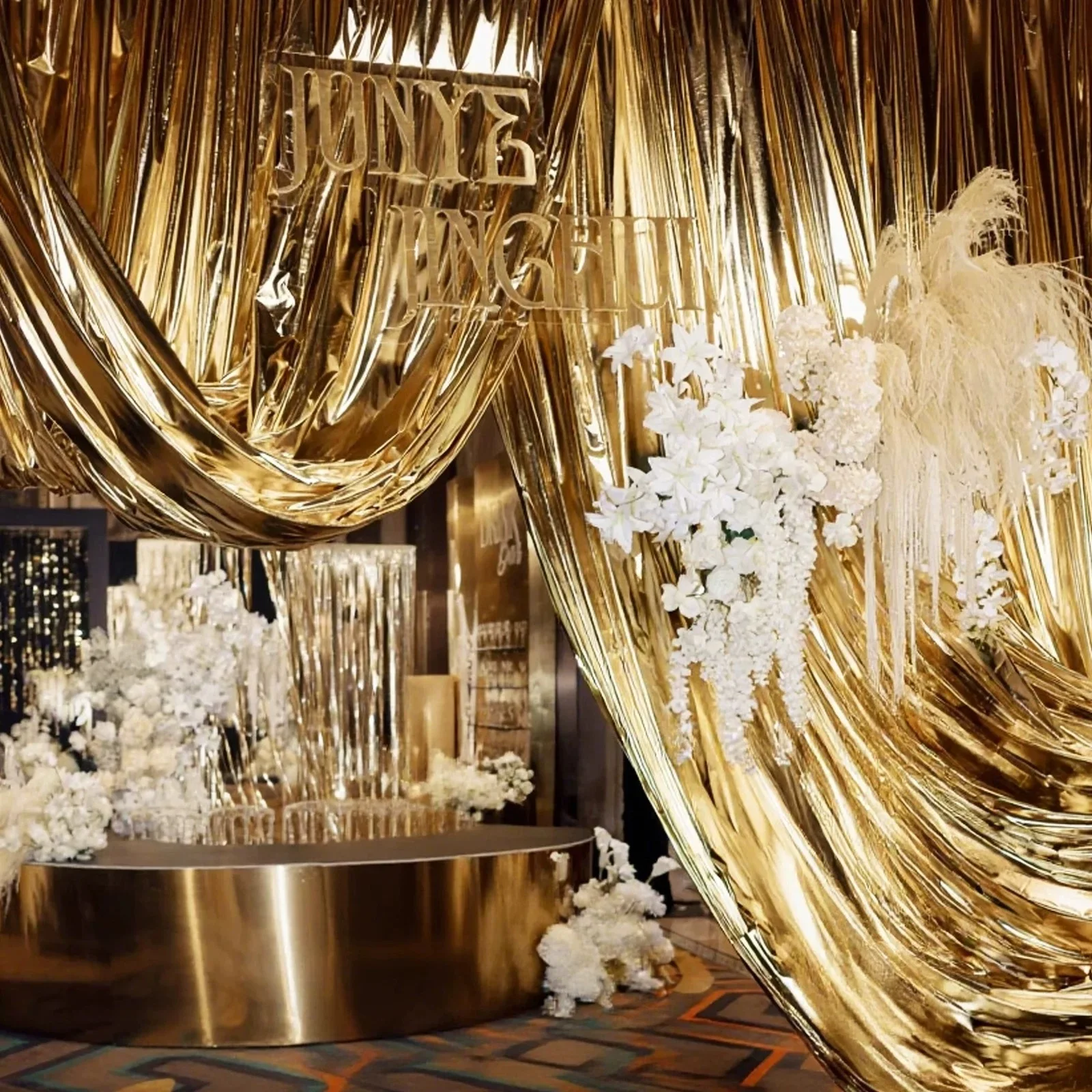 

Glitter Sparkly Wedding Backdrop Curtain Drapes Wedding Supplies Party Event Birthday Stage Background Drapery Photo Decoration