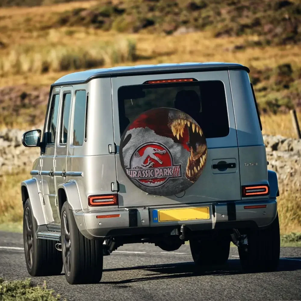 Maßgefertigter Jurassic Park Reserverad-Schutz 4WD 4x4 RV Sci-Fi Dinosaurier für Toyota RAV4 Prado 14" 15" 16" 17" Zoll – Detail 14