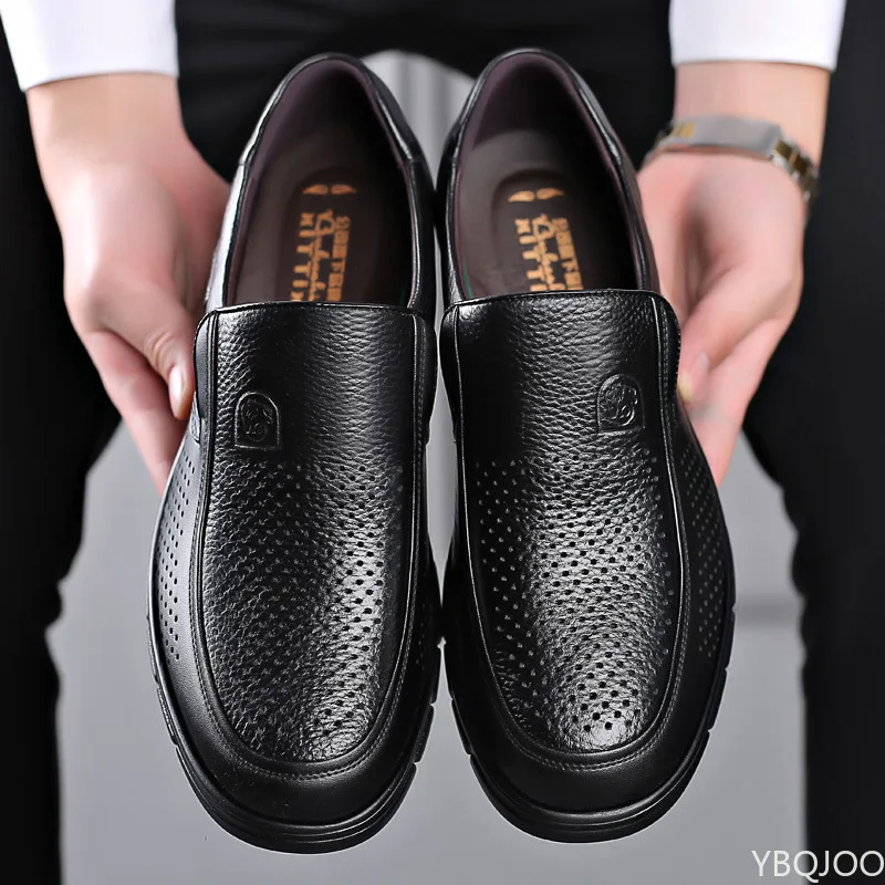 Handmade Shoes Genuine Leather Casual Shoes For Men Flat Platform Walking Shoes Outdoor Footwear Loafers Breathable Sneakers