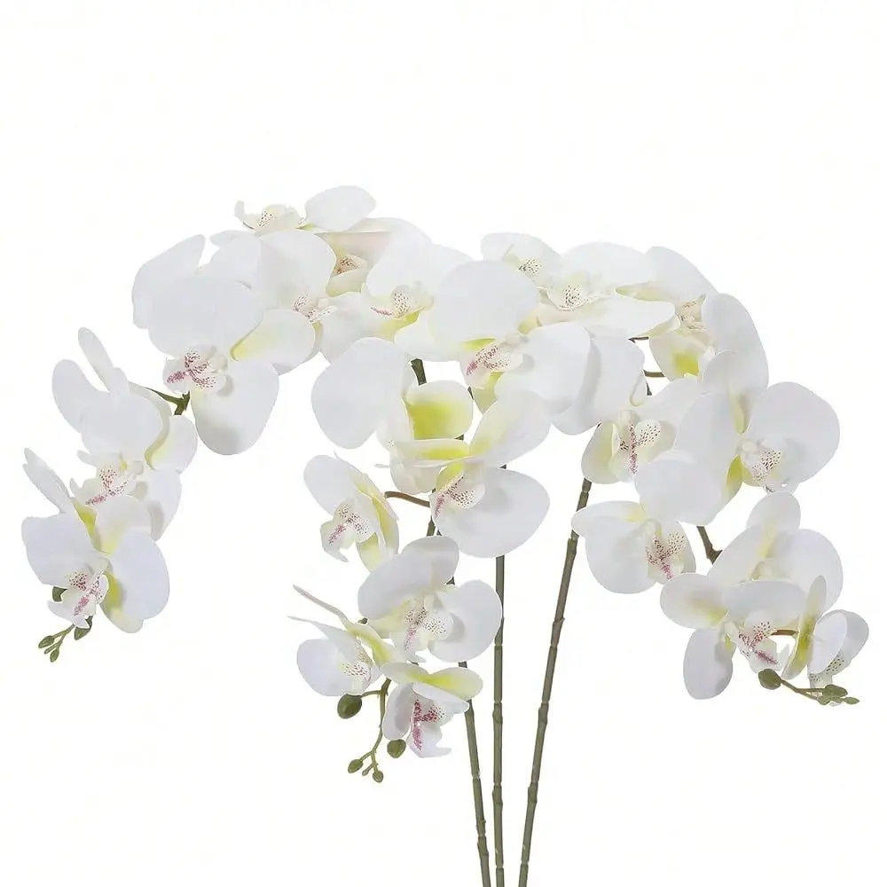 

Artificial Orchid Stems 41 , 3 Pack 9 Heads Faux Phalaenopsis Flowers Real Touch Fake Orchid Flower Branch For Vase Home Weddin