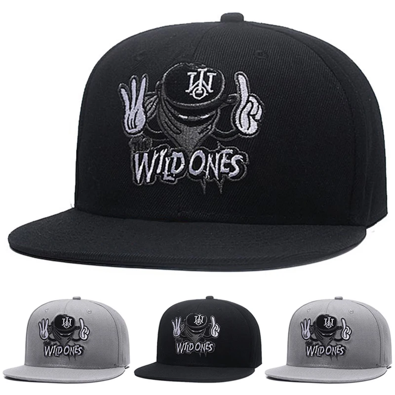 2025 Personalized New Baseball Hat Masked Thief Finger WLLD Embroidered Street HipHop Hat Outdoor Leisure Sunshade Flat Edge Hat