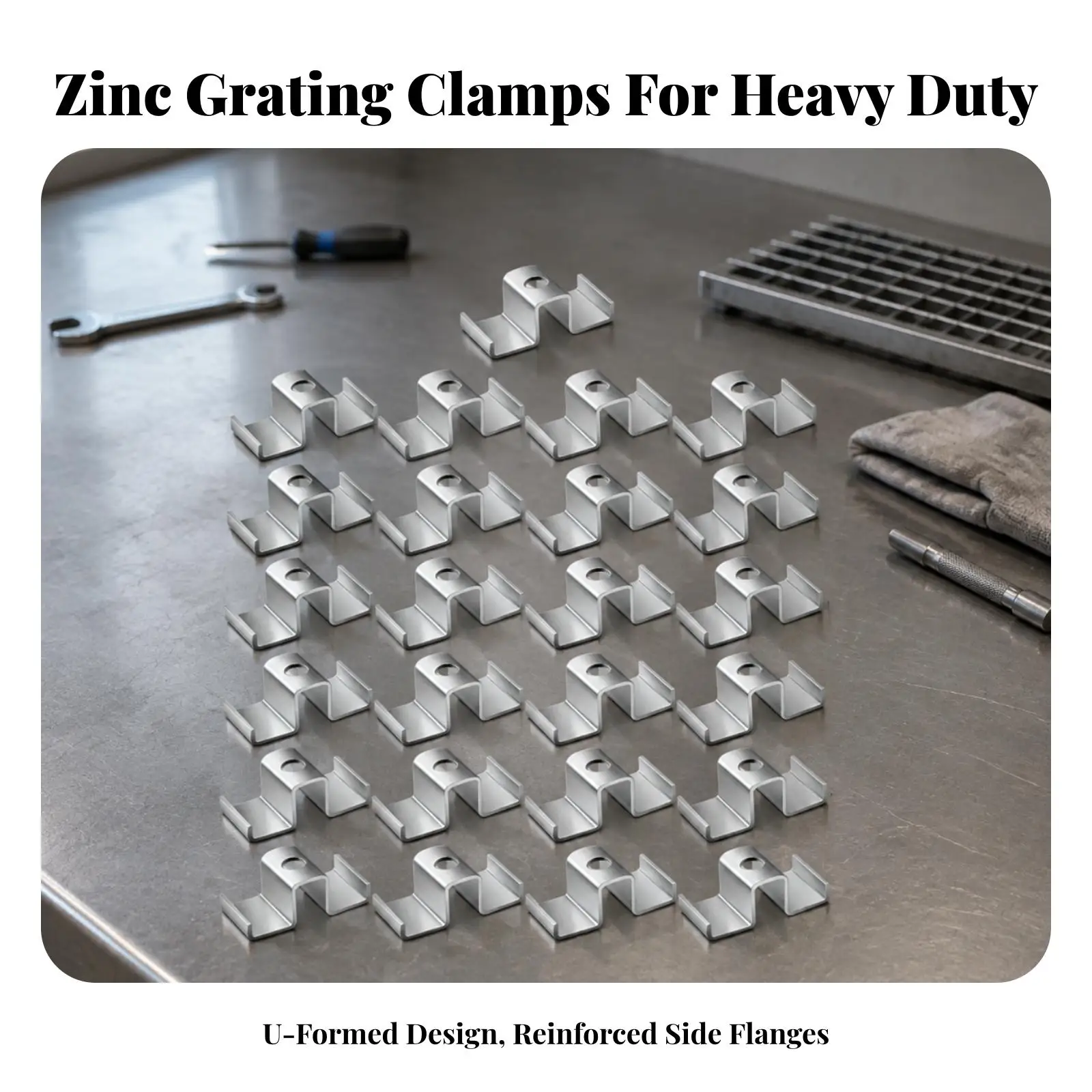 Galvanized Grating Saddle Clamp Fastener for Steel Bar Grating Drainage Trench Cover System