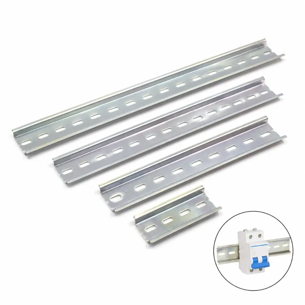 Durable Aluminum DIN Rail 10-50cm 1mm Thickness Guide Rails Universal Type Circuit Breaker Electrical Installation