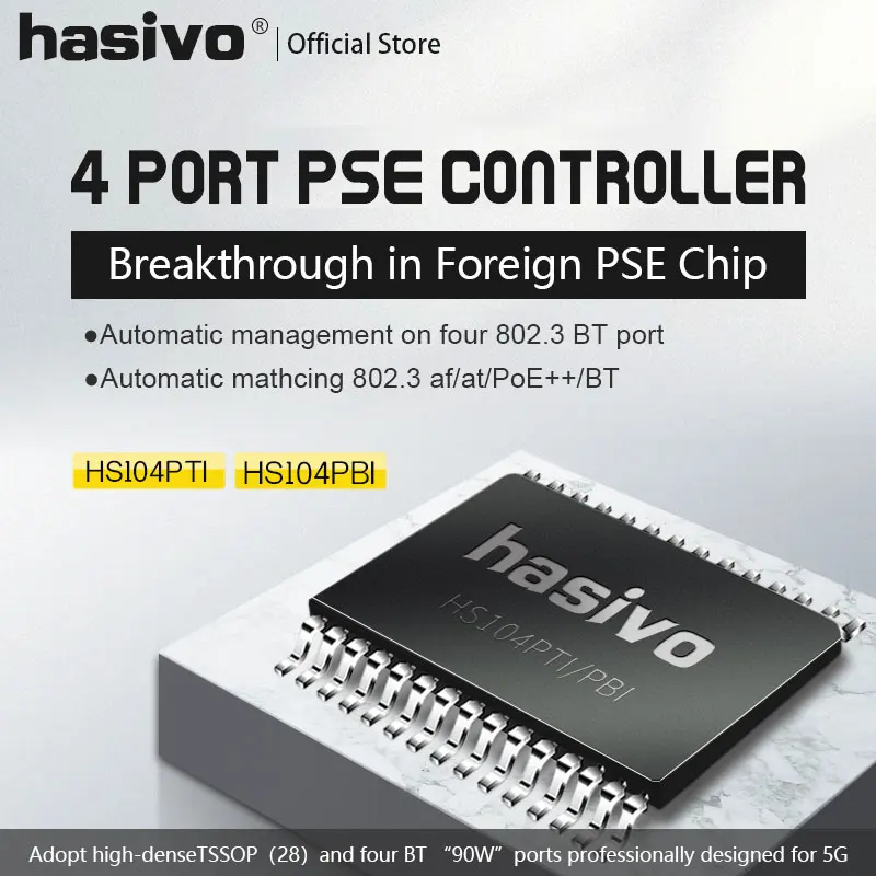 4 Port PoE controller PSE Chip Automatic managed with 4 port 802.3 Maching 802af/at/poe++/BT