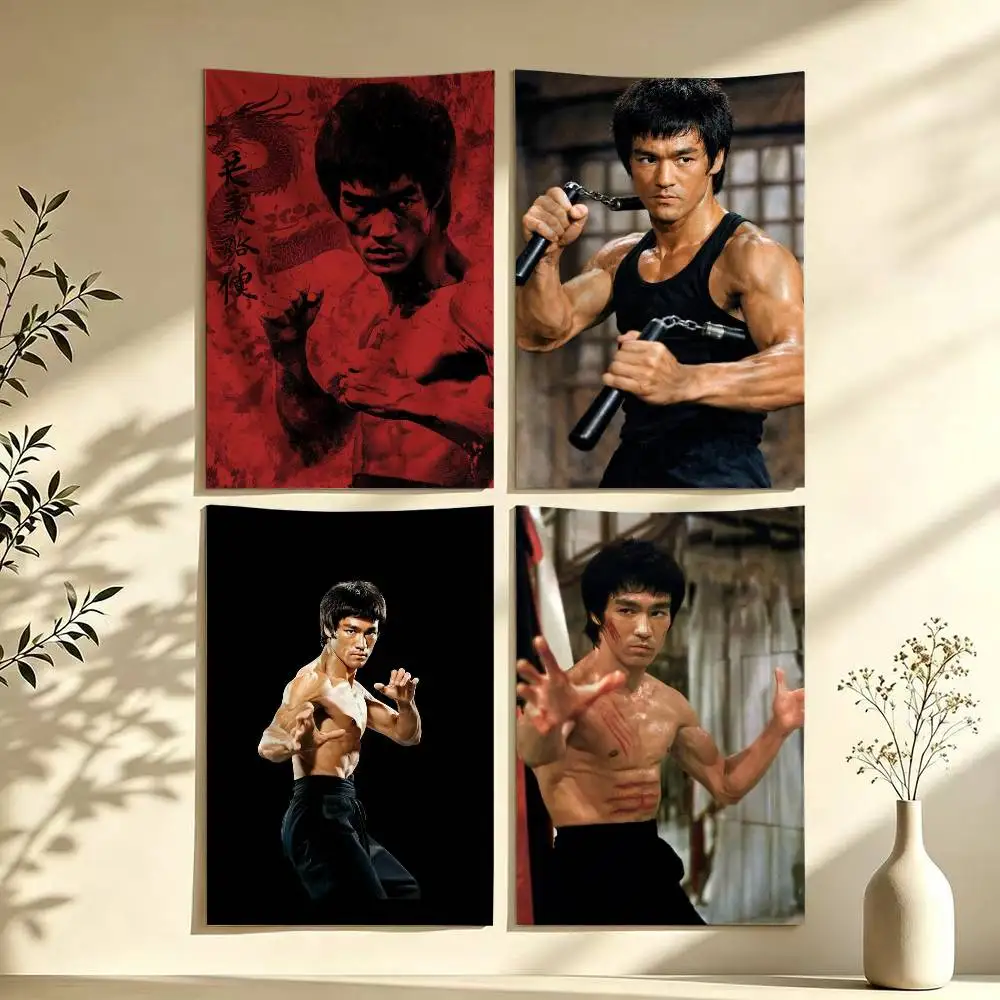 B-Bruce L-Lee Li Xiaolong K-Kung F-Fu Flag Digital Printing Banner for Garage Wall Out Door Decoration