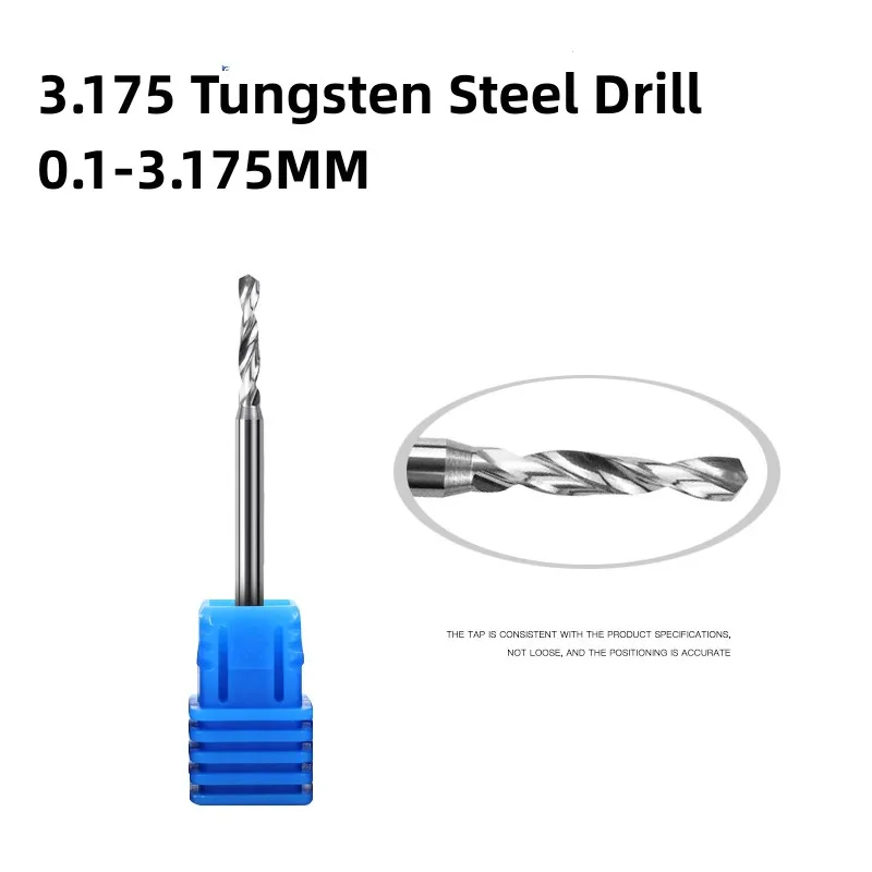 2 sztuk Alloy bardzo dużym uchwytem 3.175 uchwyt stal wolframowa Bit PCB wiercenia pin 1/8 shank wiertło 0.1-3.175mm