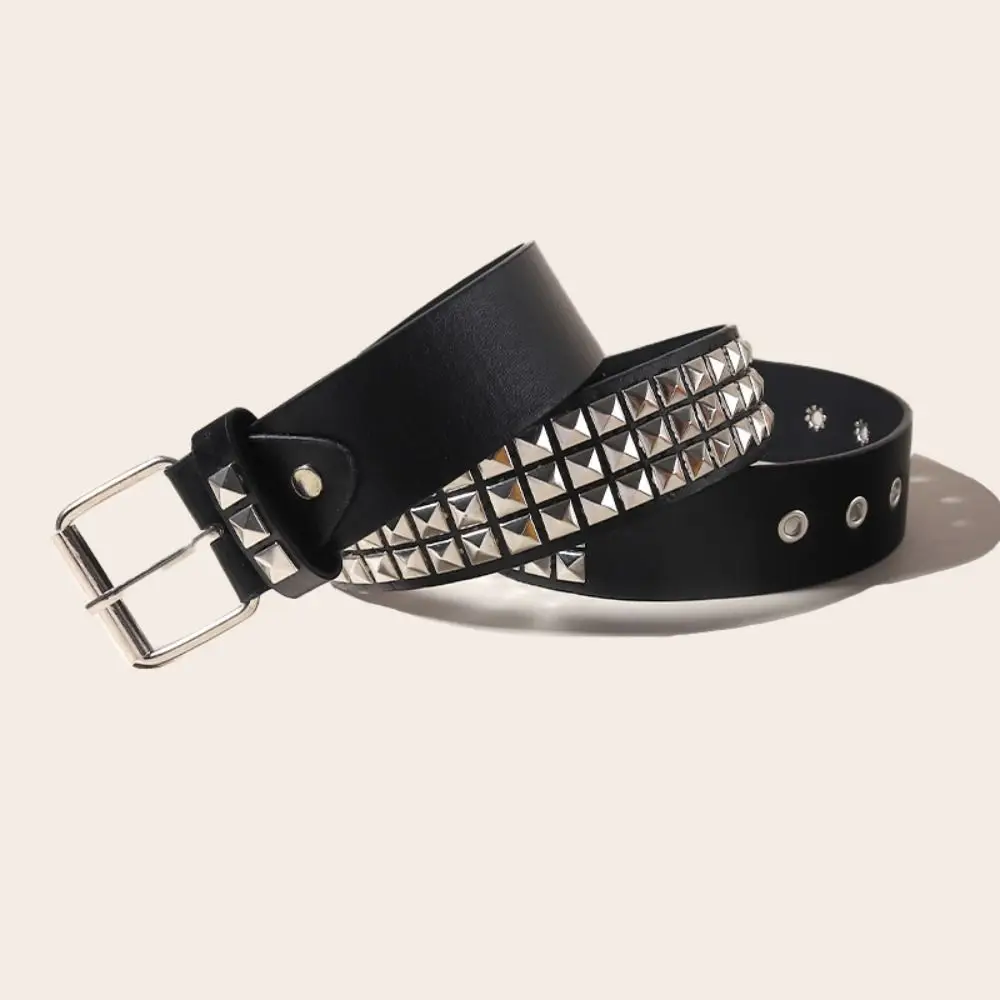 

Cool Vintage Rivet Waist Belt Wide Belt Jeans Decor Y2K Leather Belt Exaggerated Retro Punk Waistband Jeans Decoration