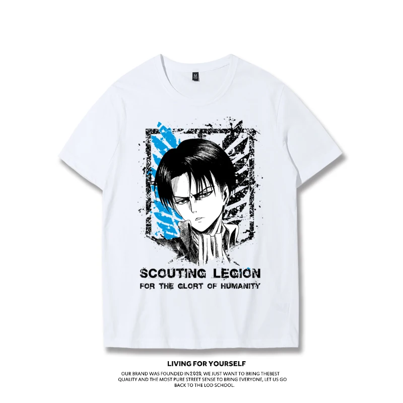 تي شيرت رجالي من Attack on Titan Anime: Free Wings، تي شيرت ألين تيتان كاجوال من القطن الخالص مريح للرجال