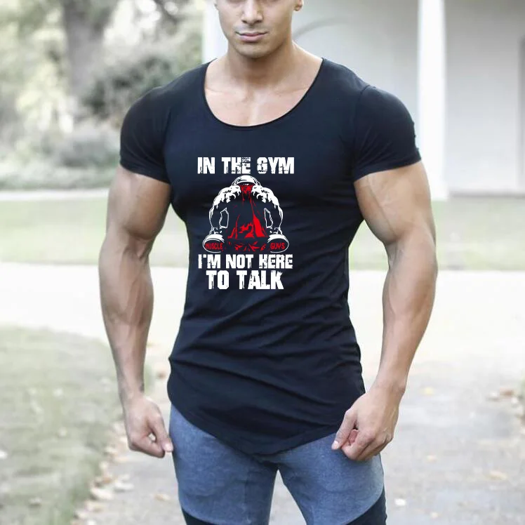 

Летние рубашки для бега с короткими рукавами, мужские спортивные облегающие хлопковые футболки для фитнеса, бодибилдинга, дышащая повседневная одежда