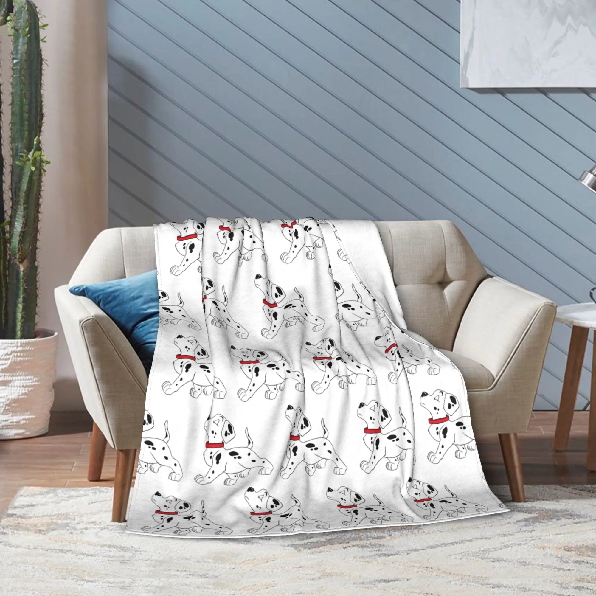 101, роликовое флисовое одеяло с милой собакой далматина для дома, вязаное одеяло, легкое портативное одеяло для путешествий