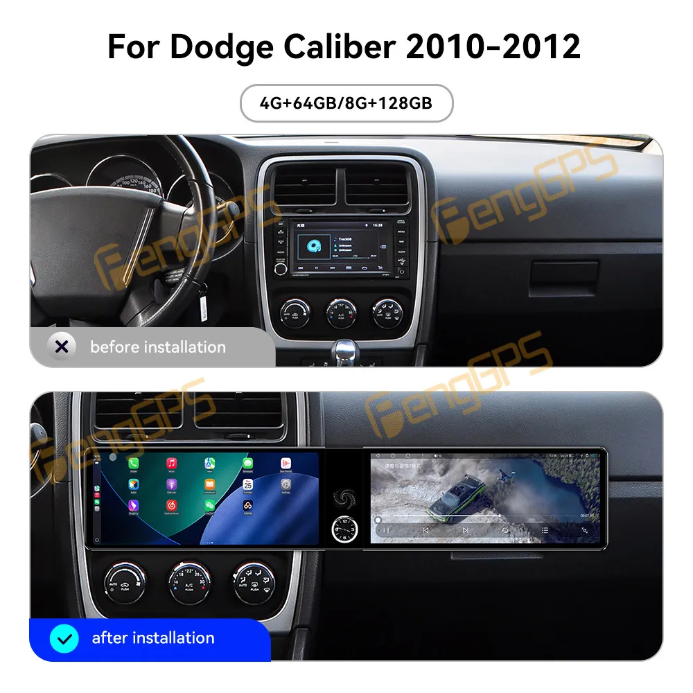 For Dodge Caliber 2010-2012 Android Car Radio Multimedia Video Player Wireless Carplay Autoradio Stereo GPS Navigation Head Unit