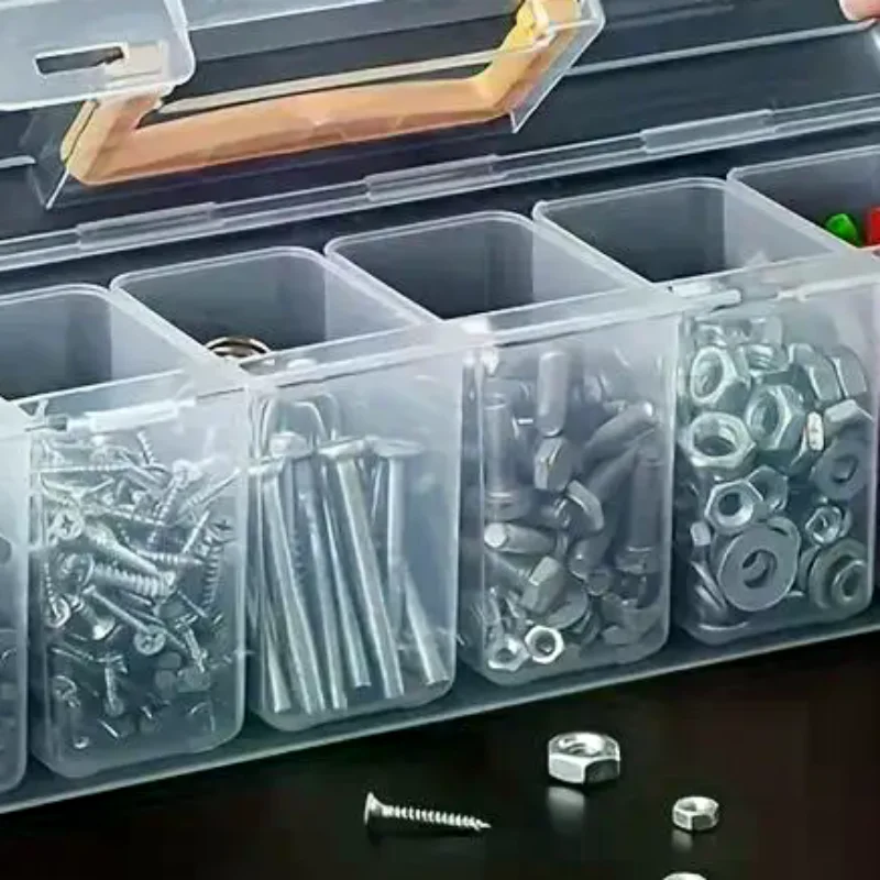 

Professional 7-Piece Tool Organizer Set,Transparent Parts Storage With Dividers-Portable Case For Screws,Wrenches & DIY Hardware