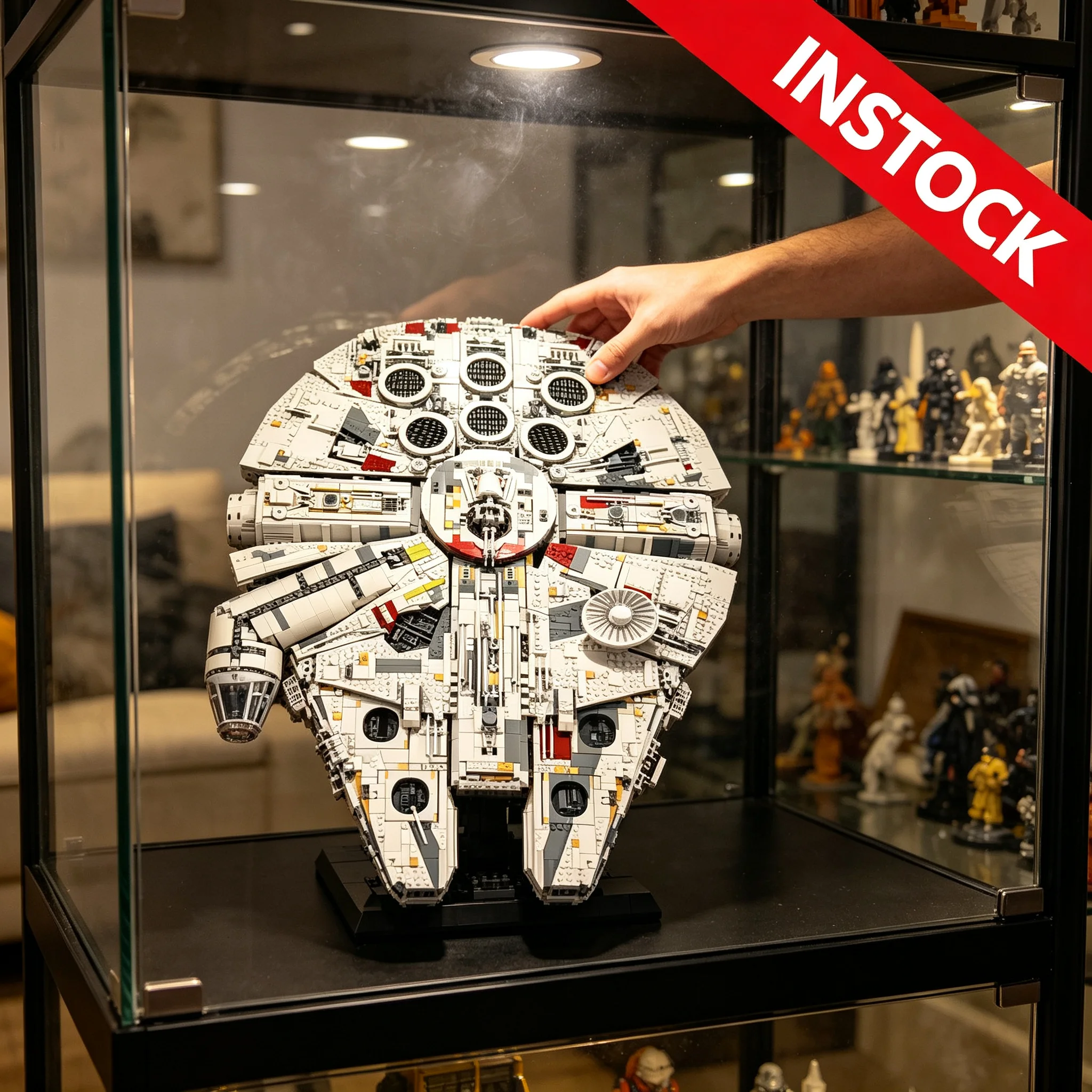 Hot Toys 7541 Teile Star Interstellar Conflict Raumschiff Luxus Millennium Big Falcon Raumschiff Baustein-Spielzeug Ornament Geschenk