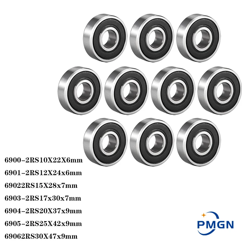 10 sztuk łożysk 6900 6901 6902 6903 6904 6905 6906 2RS RS łożysko kulkowe zwykłe podwójna uszczelka cienka sekcja 6905 2rs łożyska kulkowe