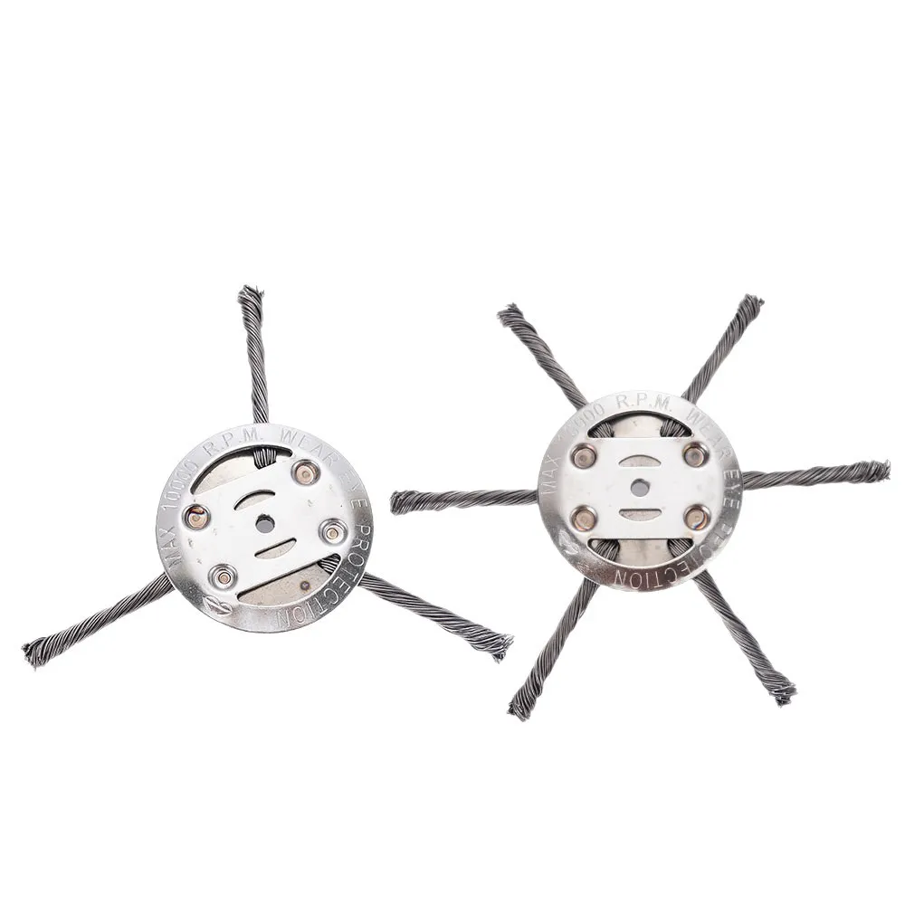 Weed Brush Head Steel Wire Wheel Grass Trimmer Head Removal Moss Rust Lawn Mower Grass Brush Disc Weed Brush Trimmer Heads