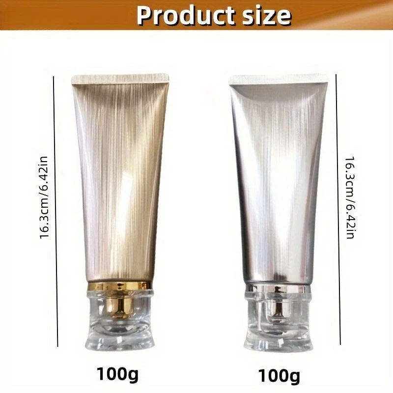 10 Stück Gold Silber Leere Nachfüllbare Kunststoff-Softtuben Quetschbare Flasche Kosmetikbehälter für Gesichtsreiniger, Lotion, Handcreme – Detail 2