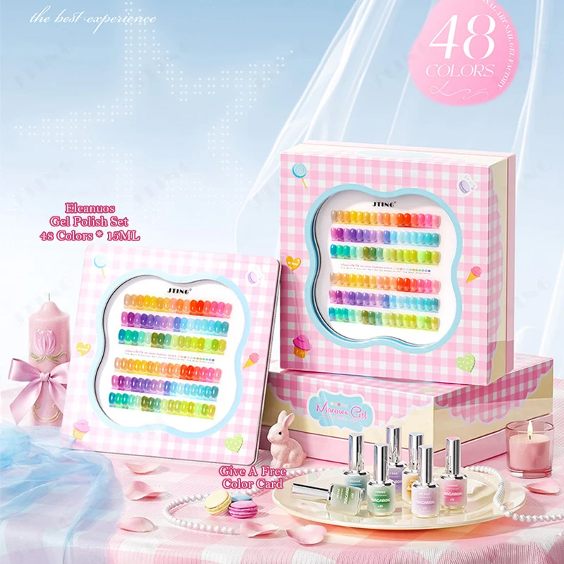 

48 Colors Macaron Milk Gel Polish Set UV LED Soak Off Jelly Transparent Nail Gel Varnish Water Light Effect Manicure DIY