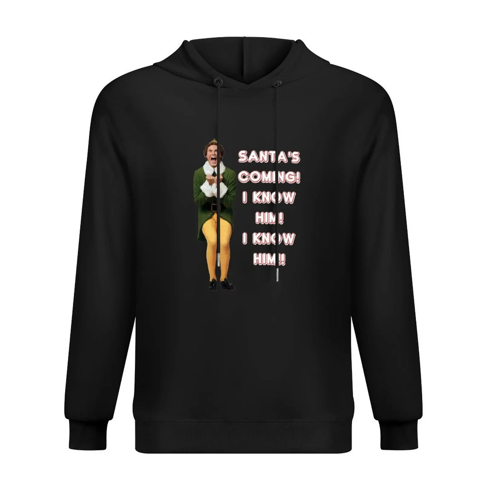 

OMG! SANTA'S COMING! I KNOW HIM! Elf Christmas Movie Buddy Will Ferrell mint/pink Hoodie
