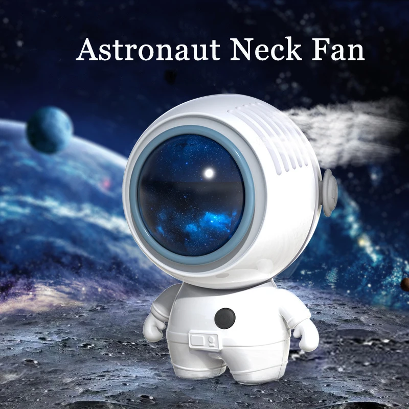 

New Astronaut Neck Fan Summer Portable Bladeless Mini Fans 3 Speeds Handheld Cooling Fan 900mAh Rechargeable USB Fans Gifts