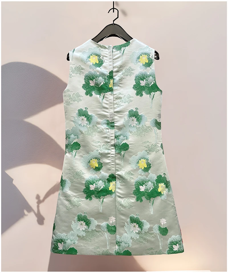 Vestido francés elegante para ir al trabajo, industria pesada, bordado de lentejuelas, cuello redondo, sin mangas, cintura alta, ajustado, sin mangas, para mujer