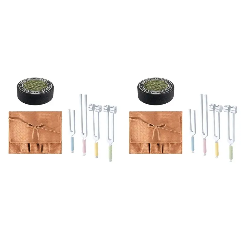 

8X Tuning Forks For Healing Set, Including Four Frequency 128Hz, 136.1Hz, 174Hz, 528Hz Yoga And Meditation Accessories-AT20