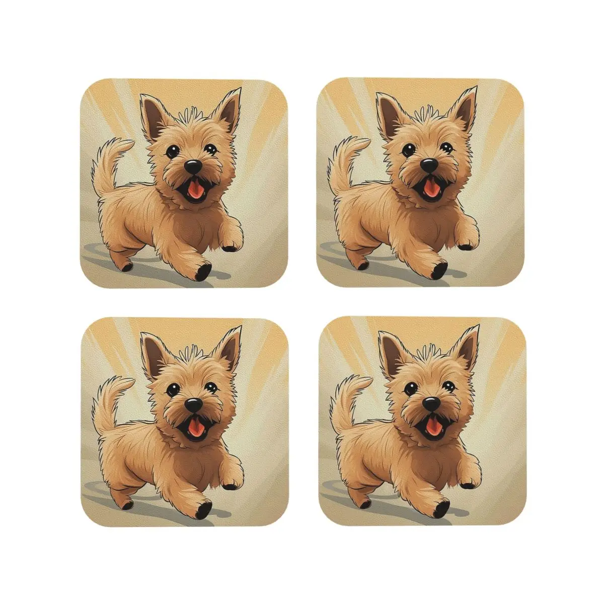 

Норвевич-терьер 1 подставка, кухонные салфетки, нескользящие изоляционные коврики для чашек, кофейные коврики для декора, домашняя посуда, подушечки, набор из 4 шт.